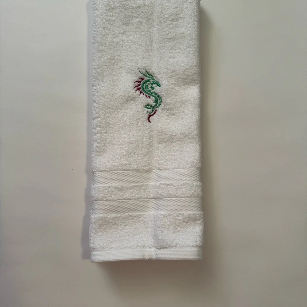 Mahjong Embroidered Dragon Hand Towel Hostess Gift Mahj Decor